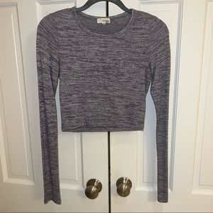 Wilfred Free Gray/Purple Marbled Cropped Long-Sleeve